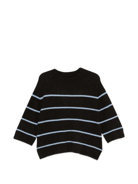 YERSE horizontal-stripe three-quarter-sleeve sweater