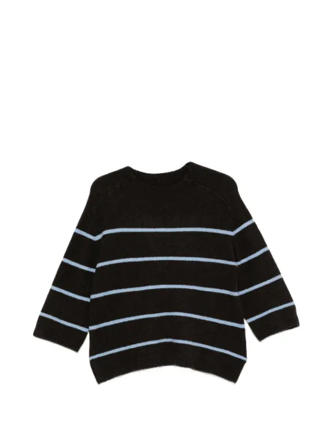 YERSE horizontal-stripe three-quarter-sleeve sweater