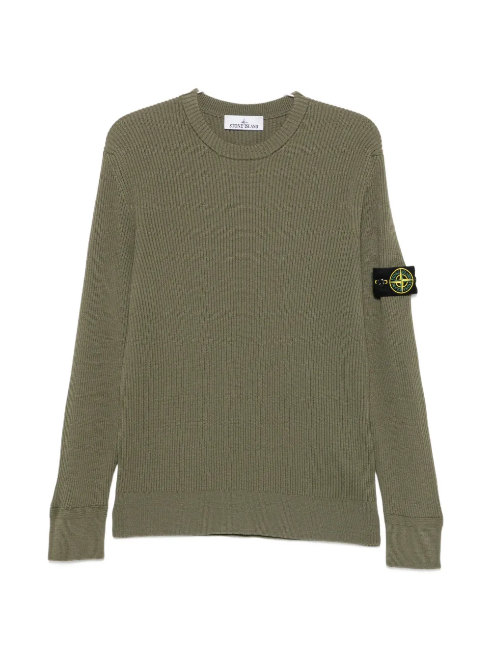 Stone Island ribbed-knit logo-patch sweater - Grün
