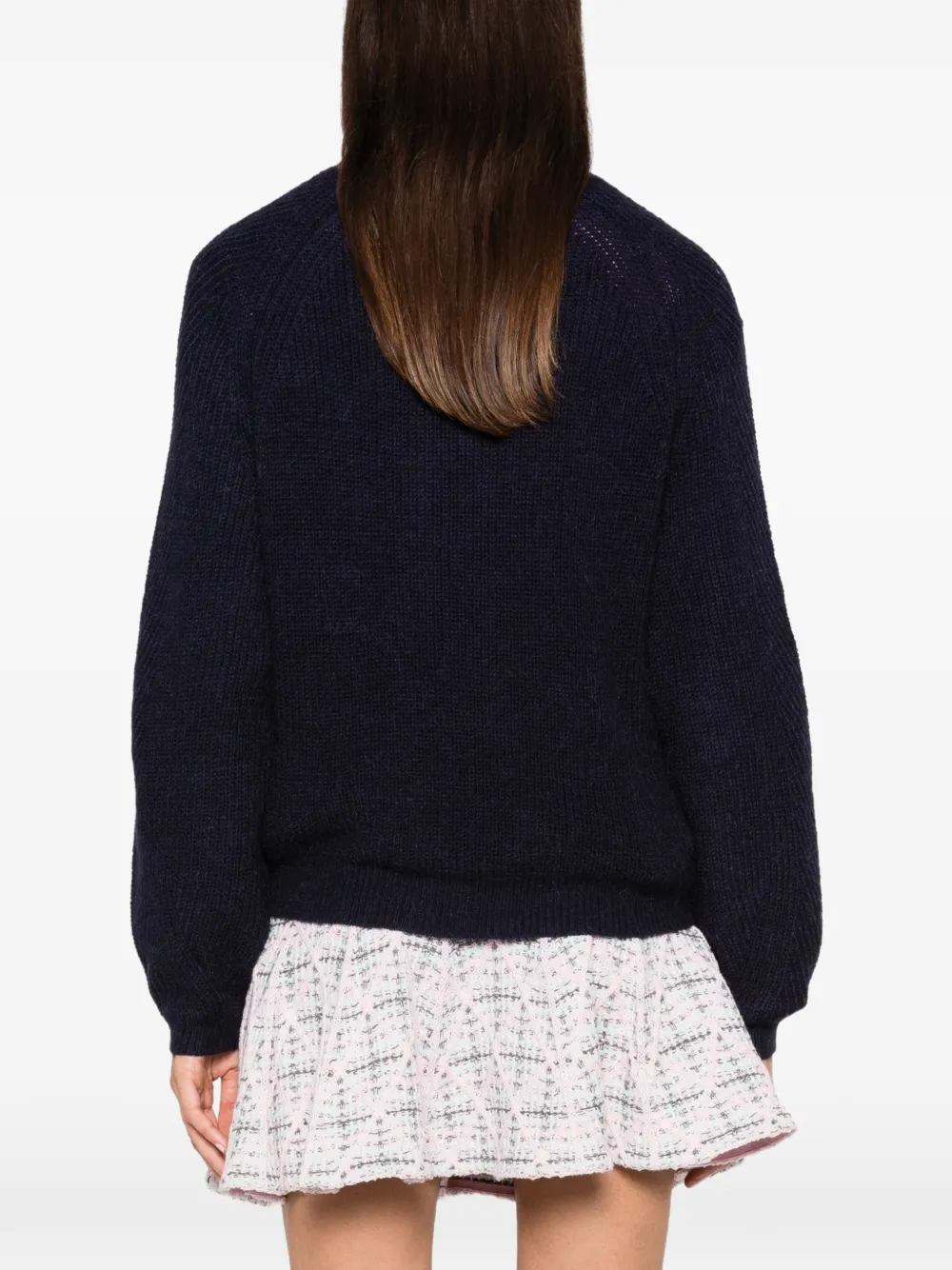 TWINSET floral-appliqué raglan-sleeve sweater Blauw