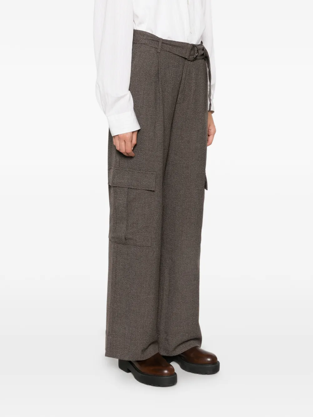 YERSE Broek met wijde pijpen Bruin