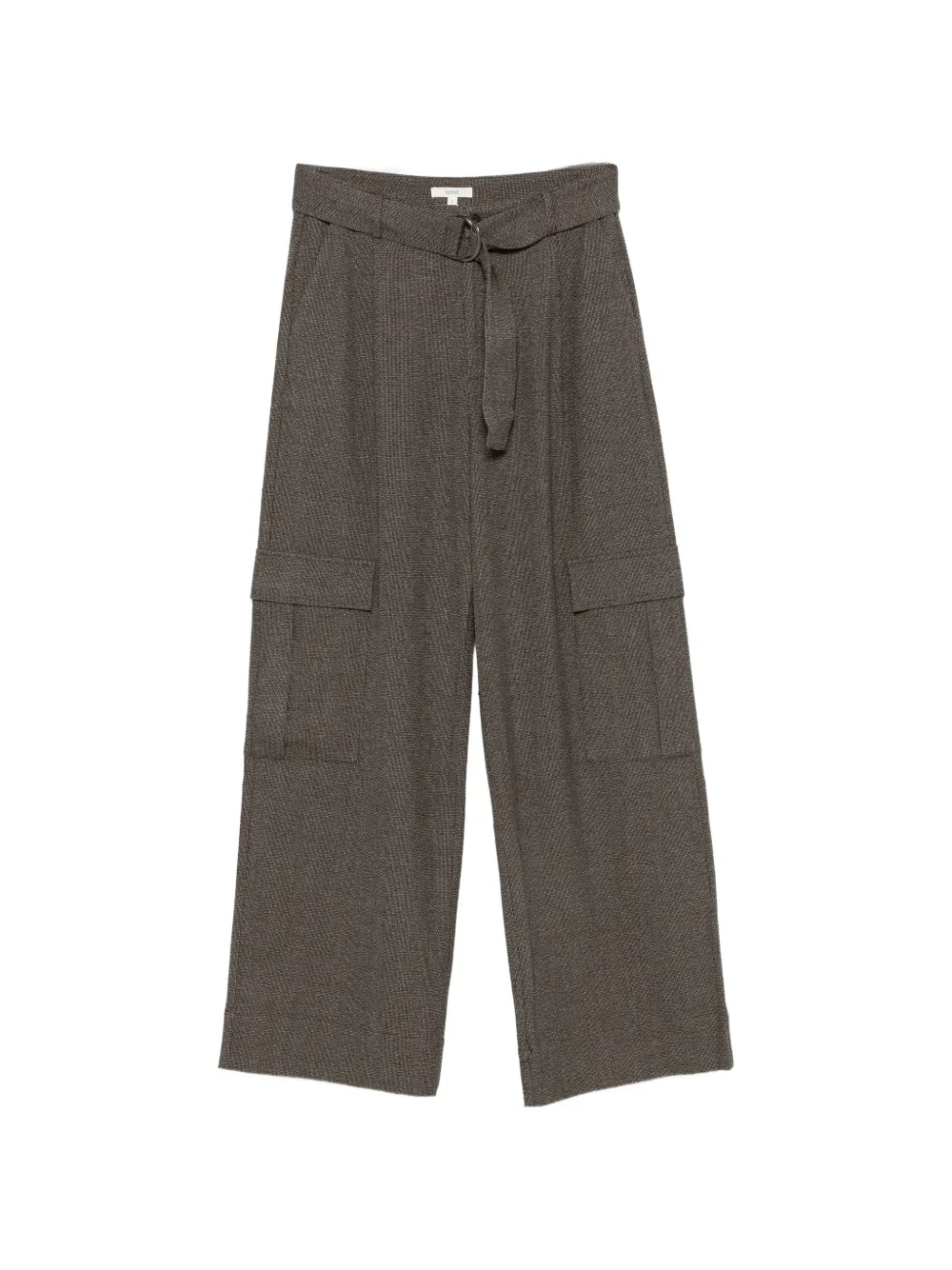 Yerse Belted Wide-leg Trousers In Brown