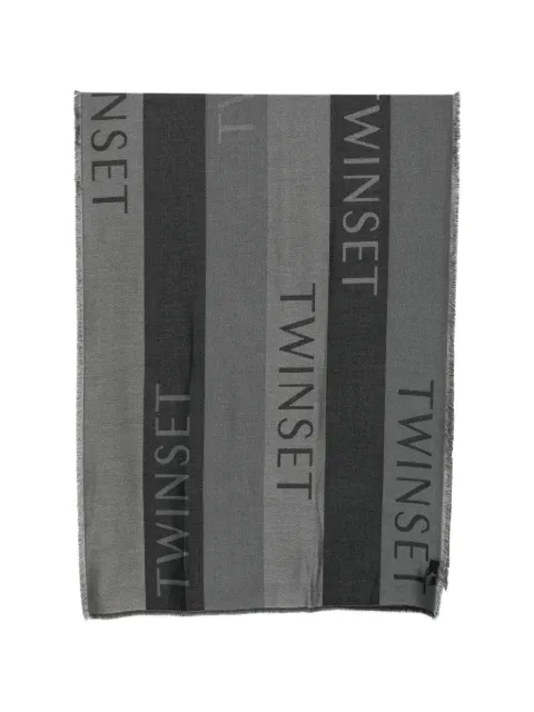 TWINSET logo-print frayed scarf