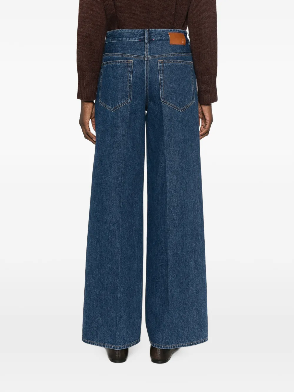 Forte Jeans met riemlussen Blauw
