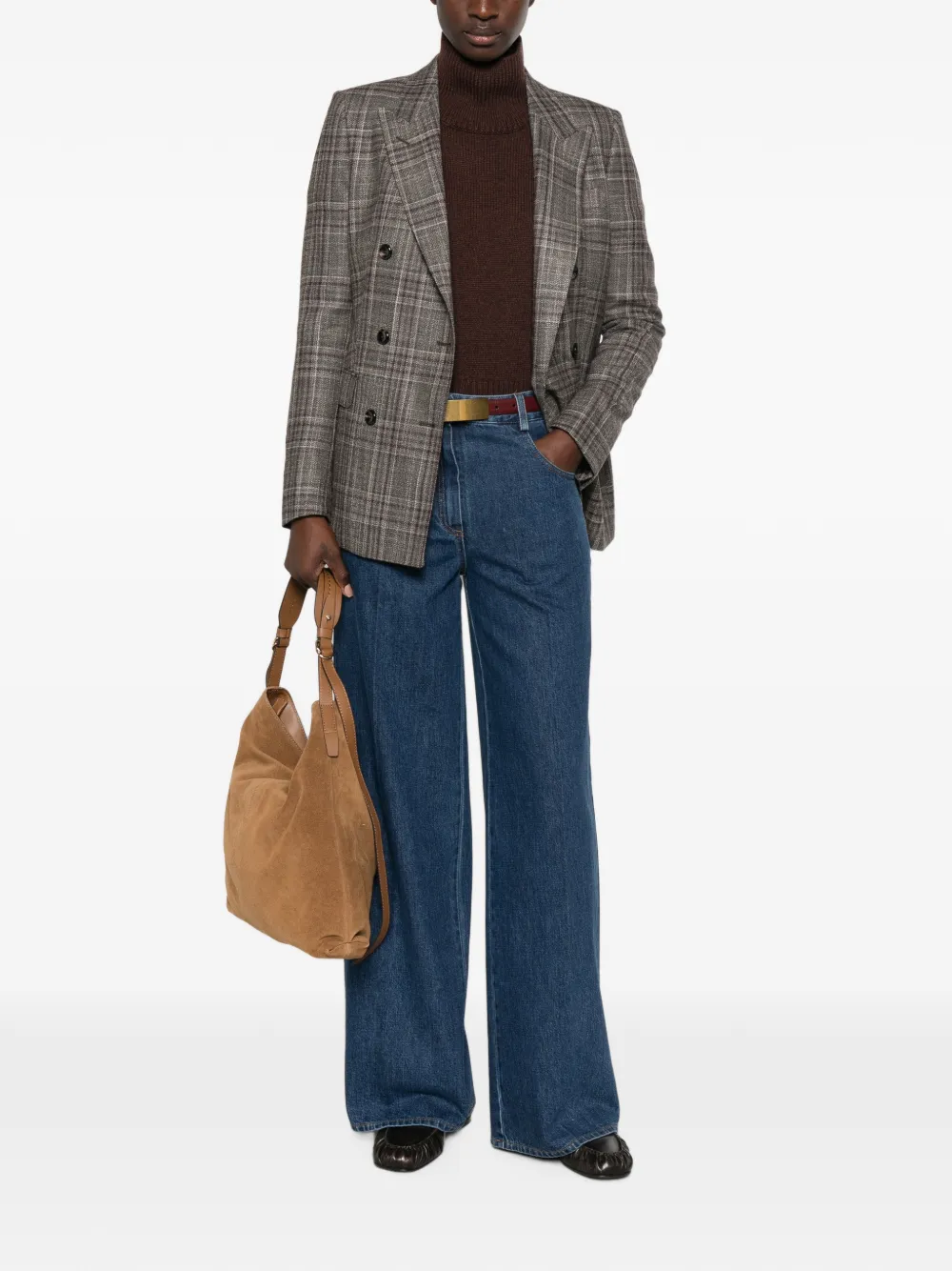 Forte Jeans met riemlussen Blauw