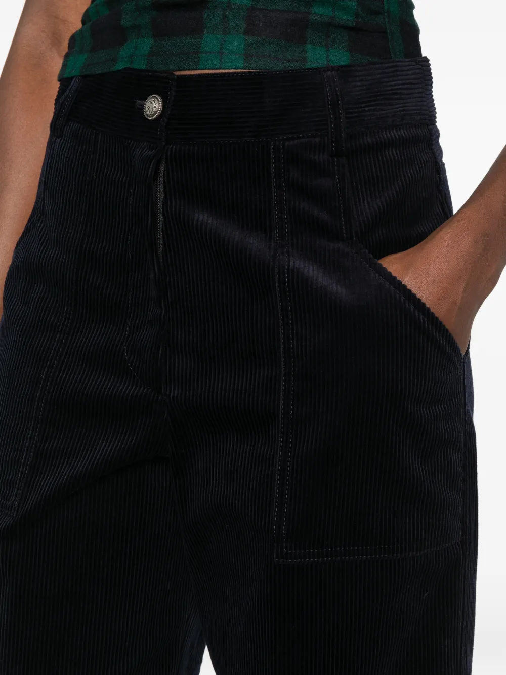 Forte corduroy cotton trousers Blauw
