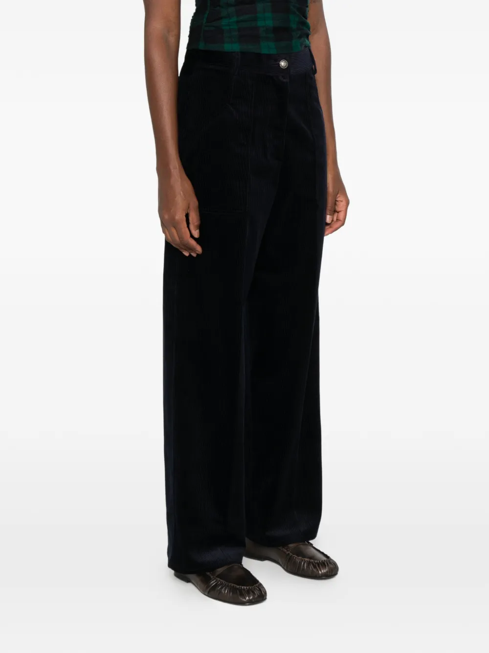 Forte corduroy cotton trousers Blauw