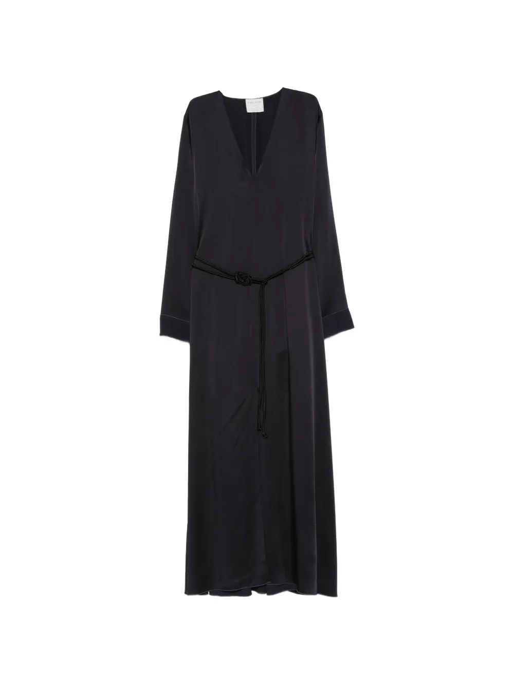 Forte belted V-neck maxi dress Blauw