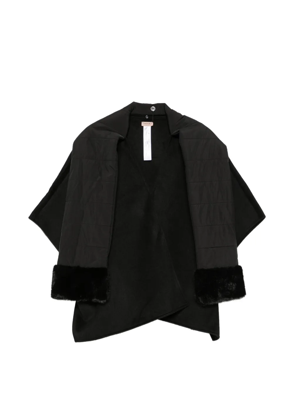 TWINSET faux fur-trimmed cape