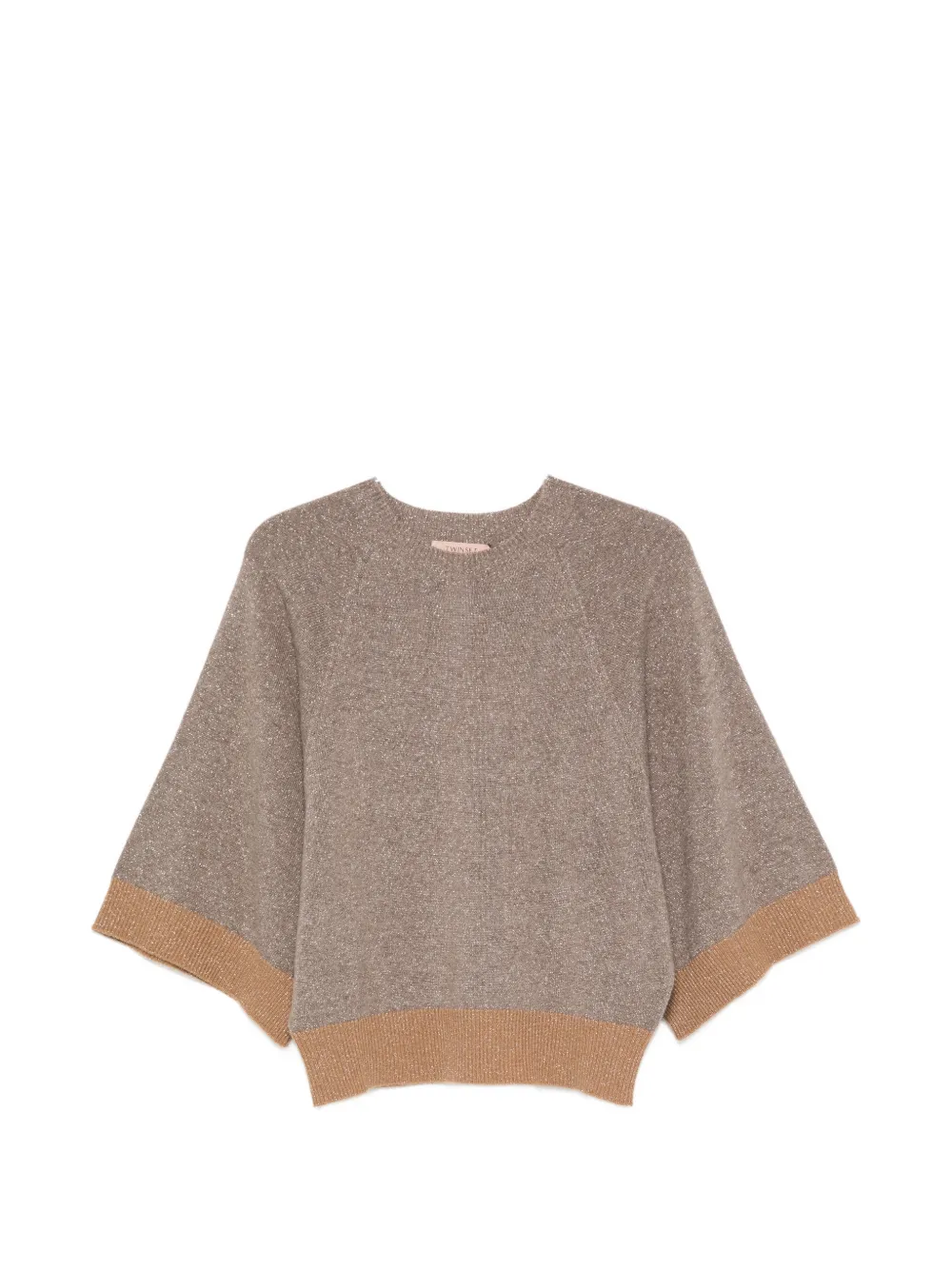 TWINSET metallic-thread wide-sleeve top - Braun