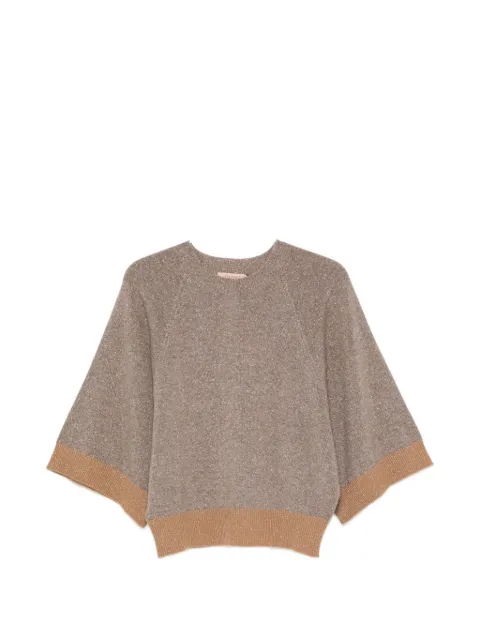 TWINSET metallic raglan-sleeve sweater