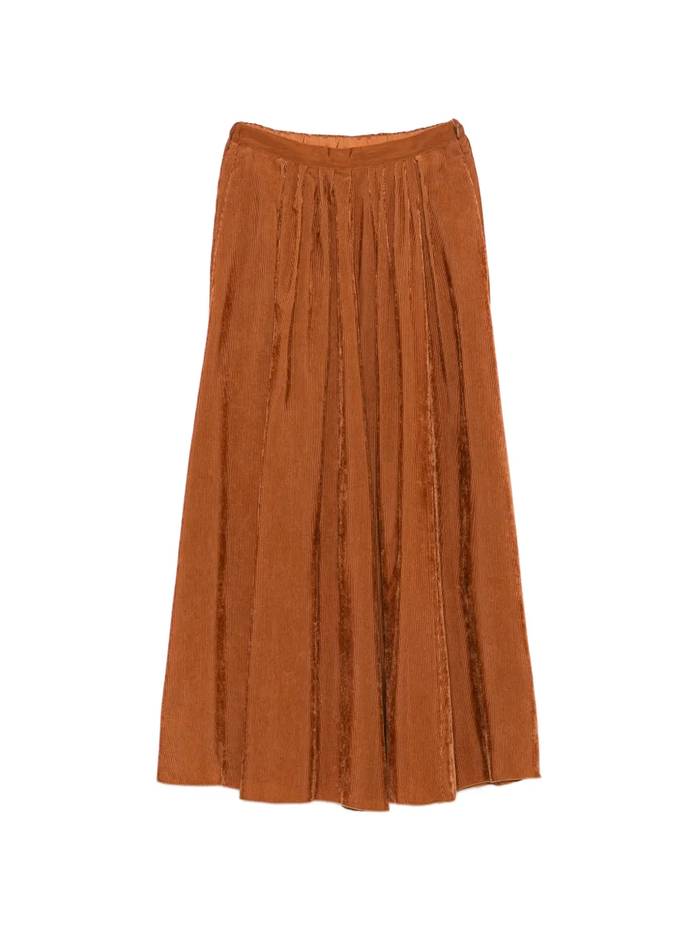 Forte Forte pleated corduroy midi skirt - Braun
