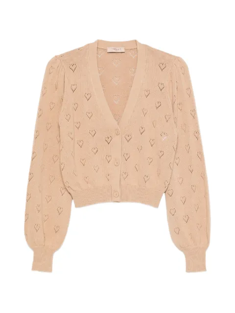 TWINSET pointelle-knit heart-motif cardigan
