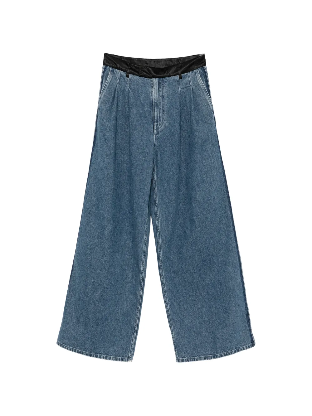 Forte Forte Pleated Wide-leg Jeans In Blue