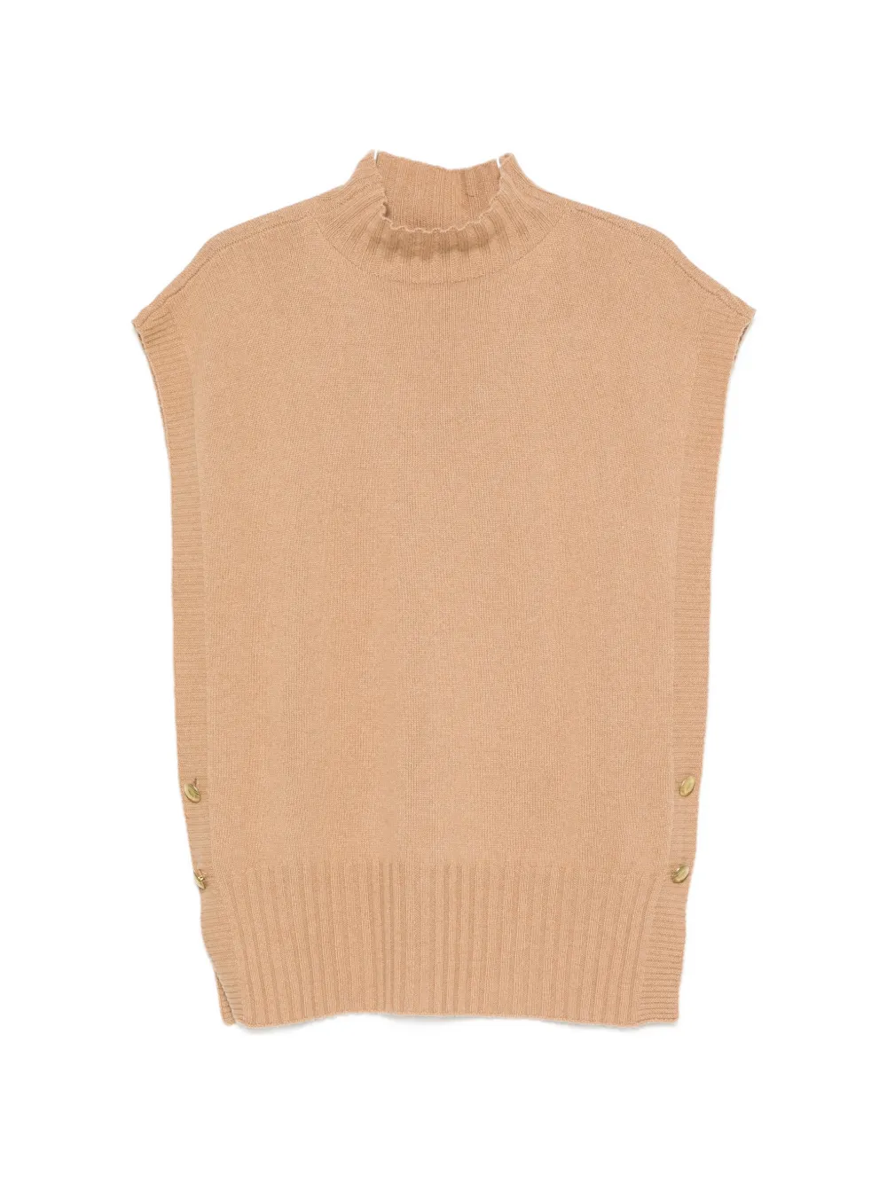 TWINSET button-detail high-neck knitted vest - Toni neutri