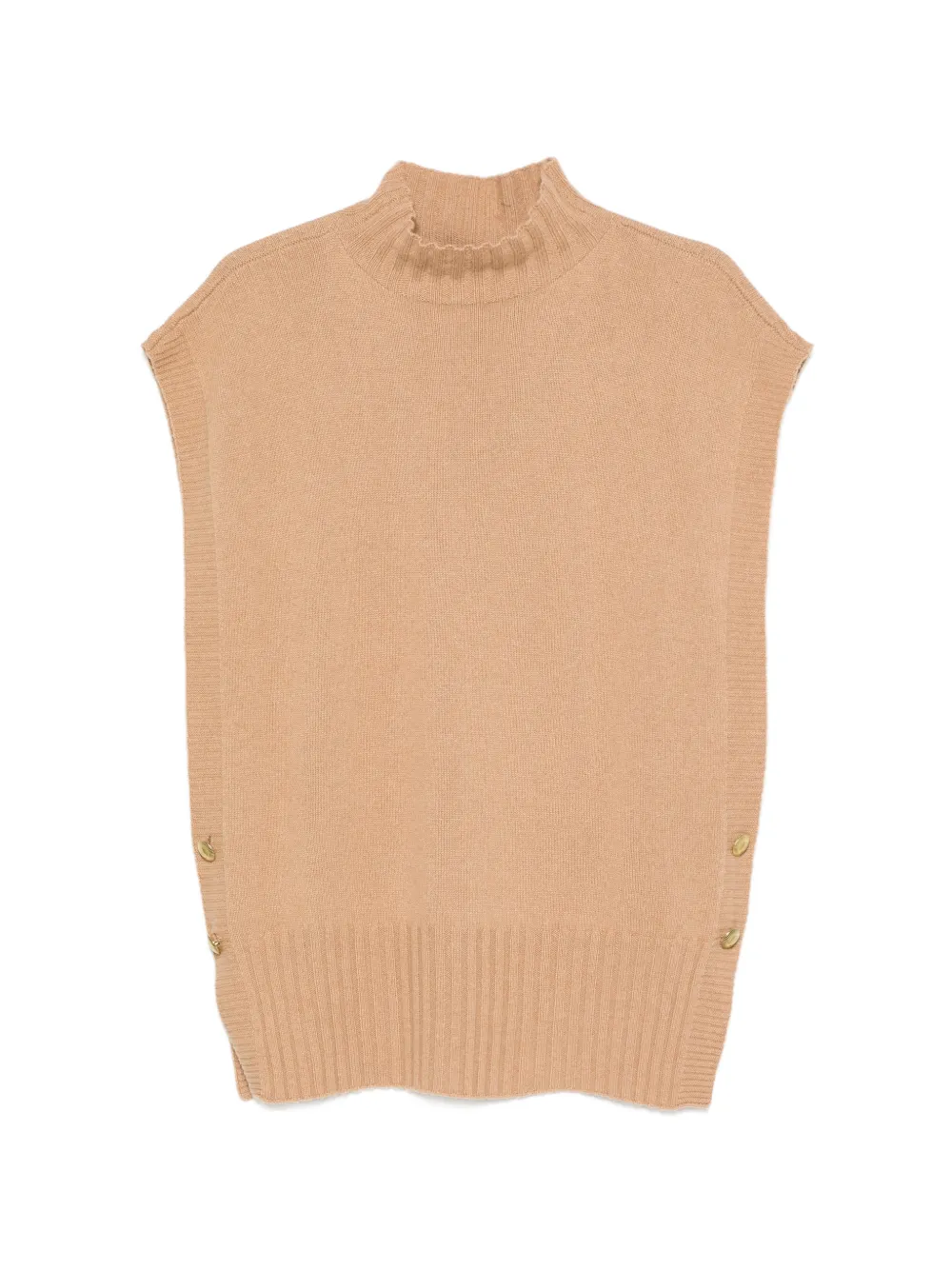 TWINSET button-detail high-neck knitted vest - Toni neutri