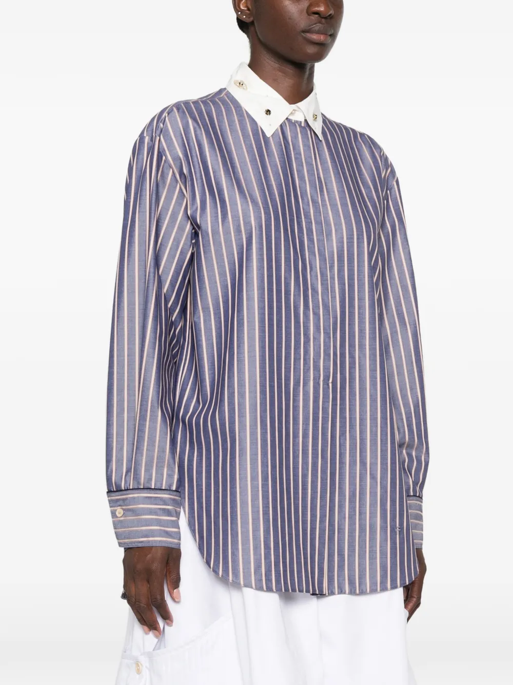 Forte Blouse verfraaid met kristallen Blauw