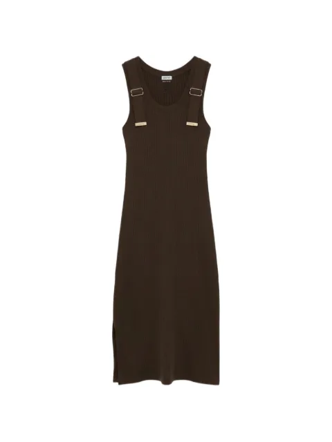 LOEWE ribbed-knit buckle-detail midi dress