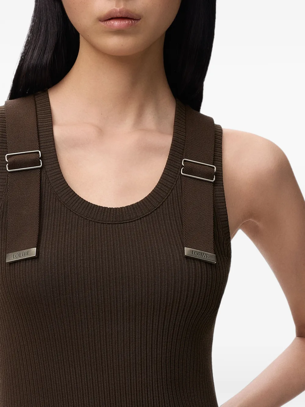 LOEWE Jurk van stretch-katoen Bruin