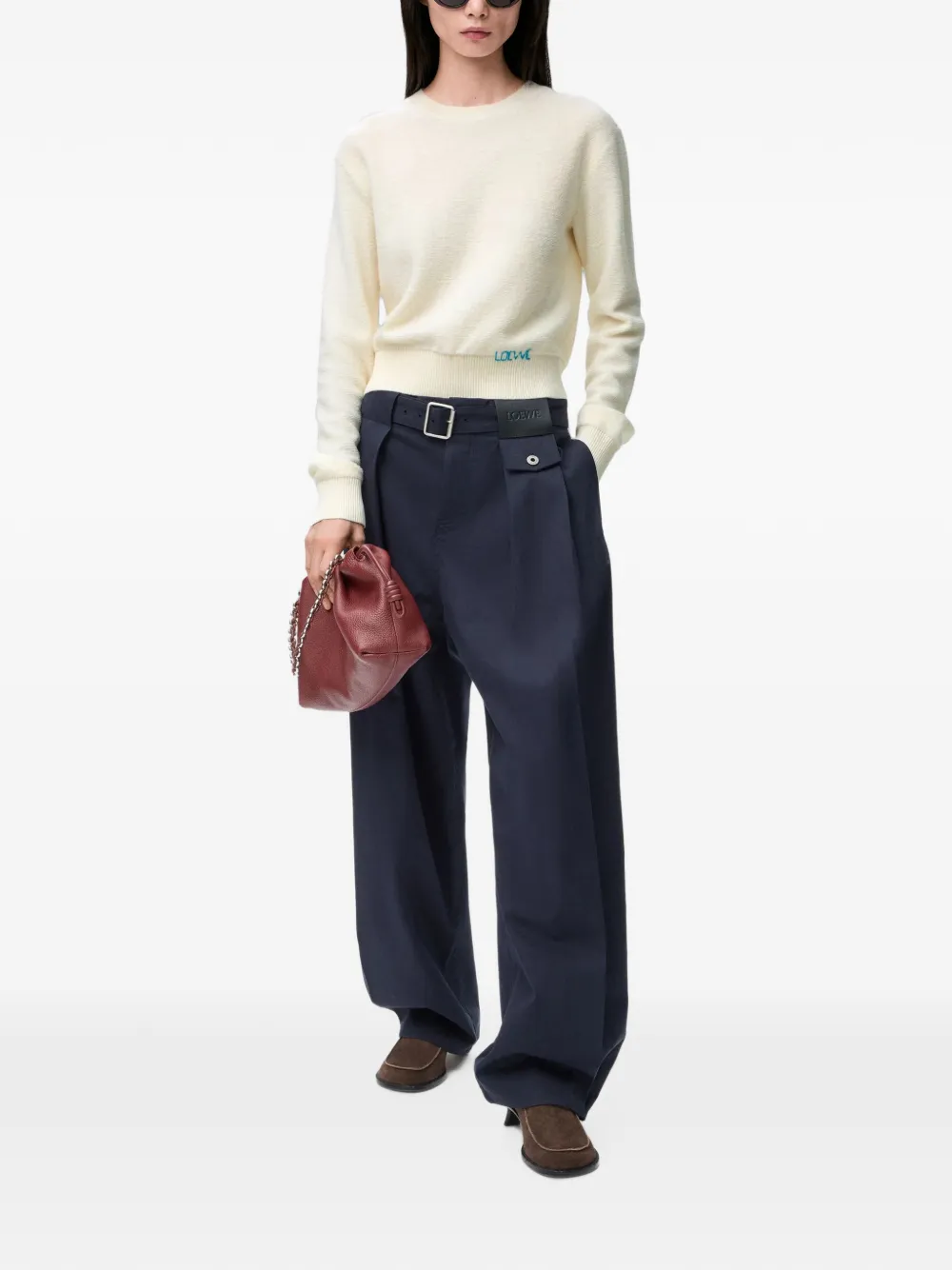 LOEWE Sweater in Wool in Neutrals, view 2
