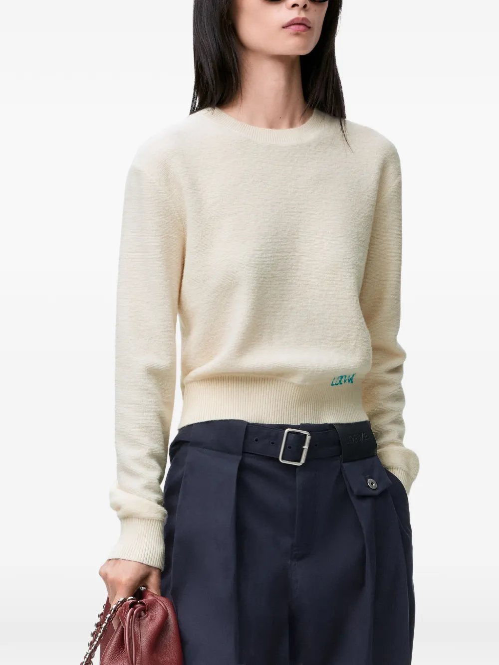 LOEWE Sweater in Wool in Neutrals, view 3