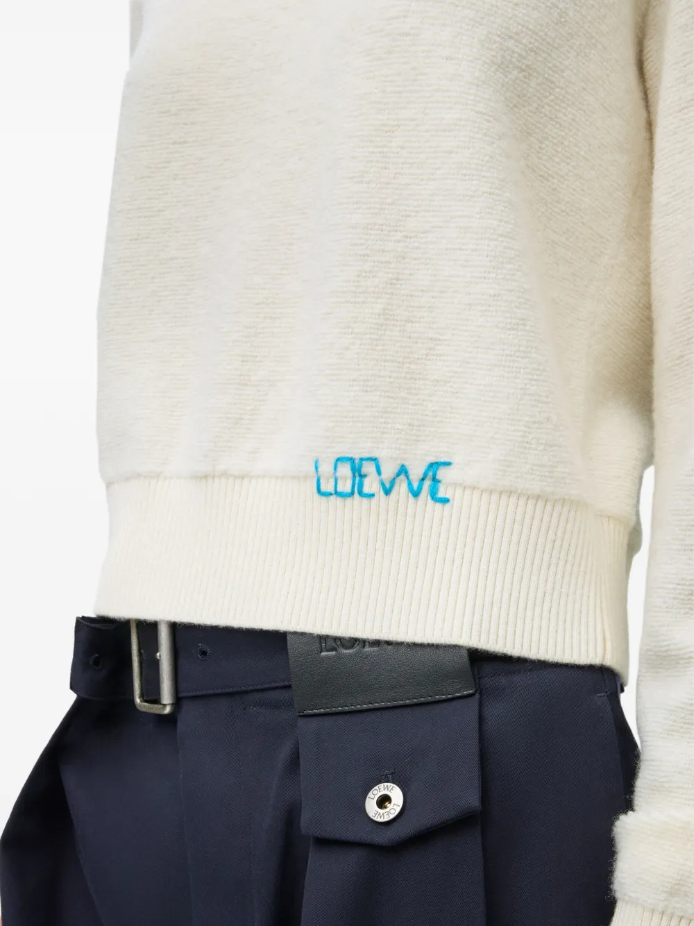 LOEWE Sweater in Wool in Neutrals, view 5