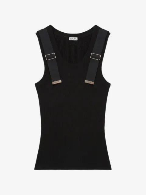 LOEWE top de canalé con detalle de hebilla