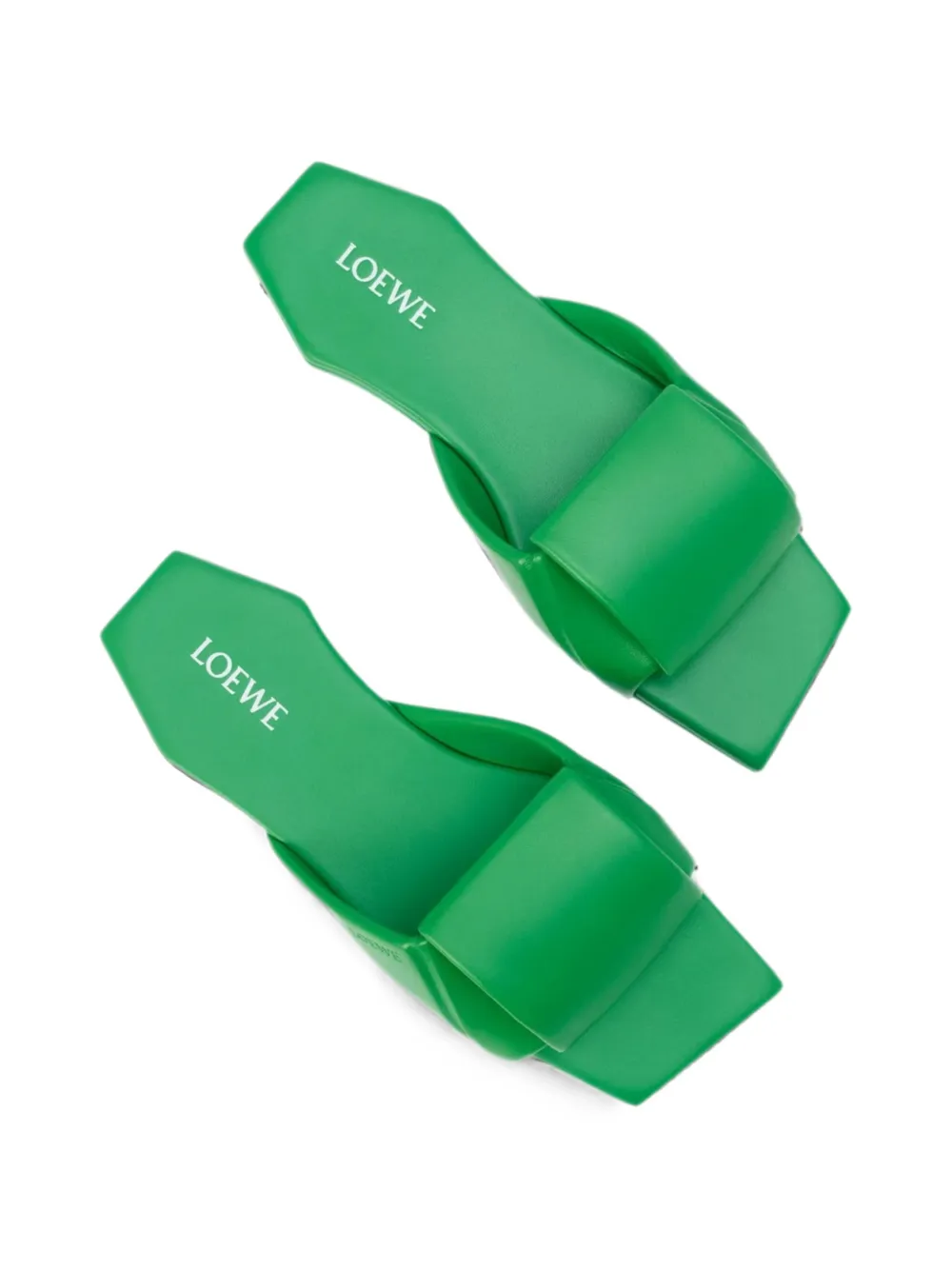 LOEWE Origami padded square-toe flat sandals Groen