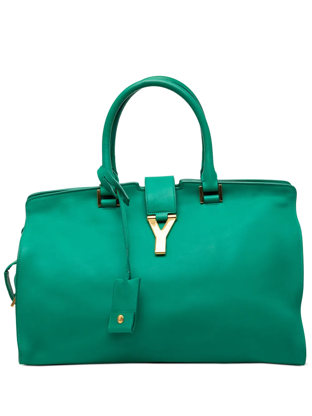 Saint Laurent Pre-Owned 2000-2026 Medium Calfskin Cabas Chyc satchel - Green