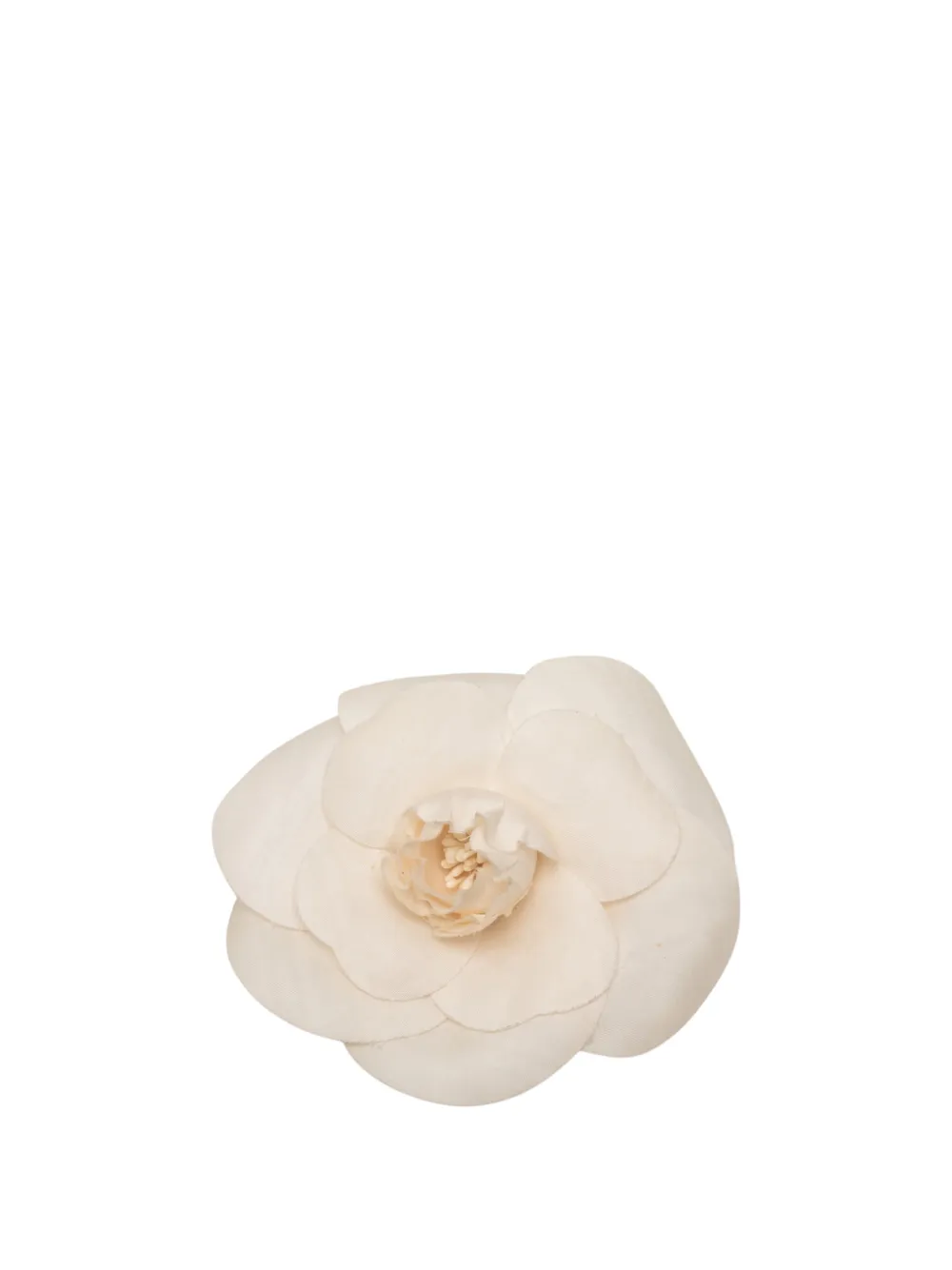 CHANEL Pre-Owned 1970-1980 Canvas Camellia Brooch costume brooch - Bianco