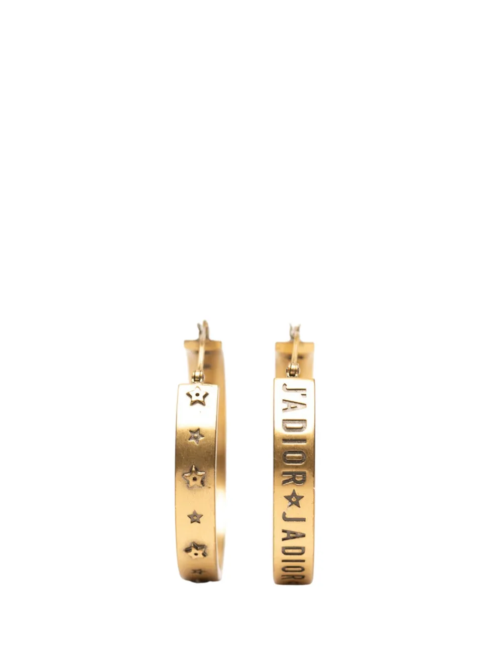 Christian Dior Pre-Owned 1990-2010 Gold Plated J Adior Star Hoop Earrings costume earrings