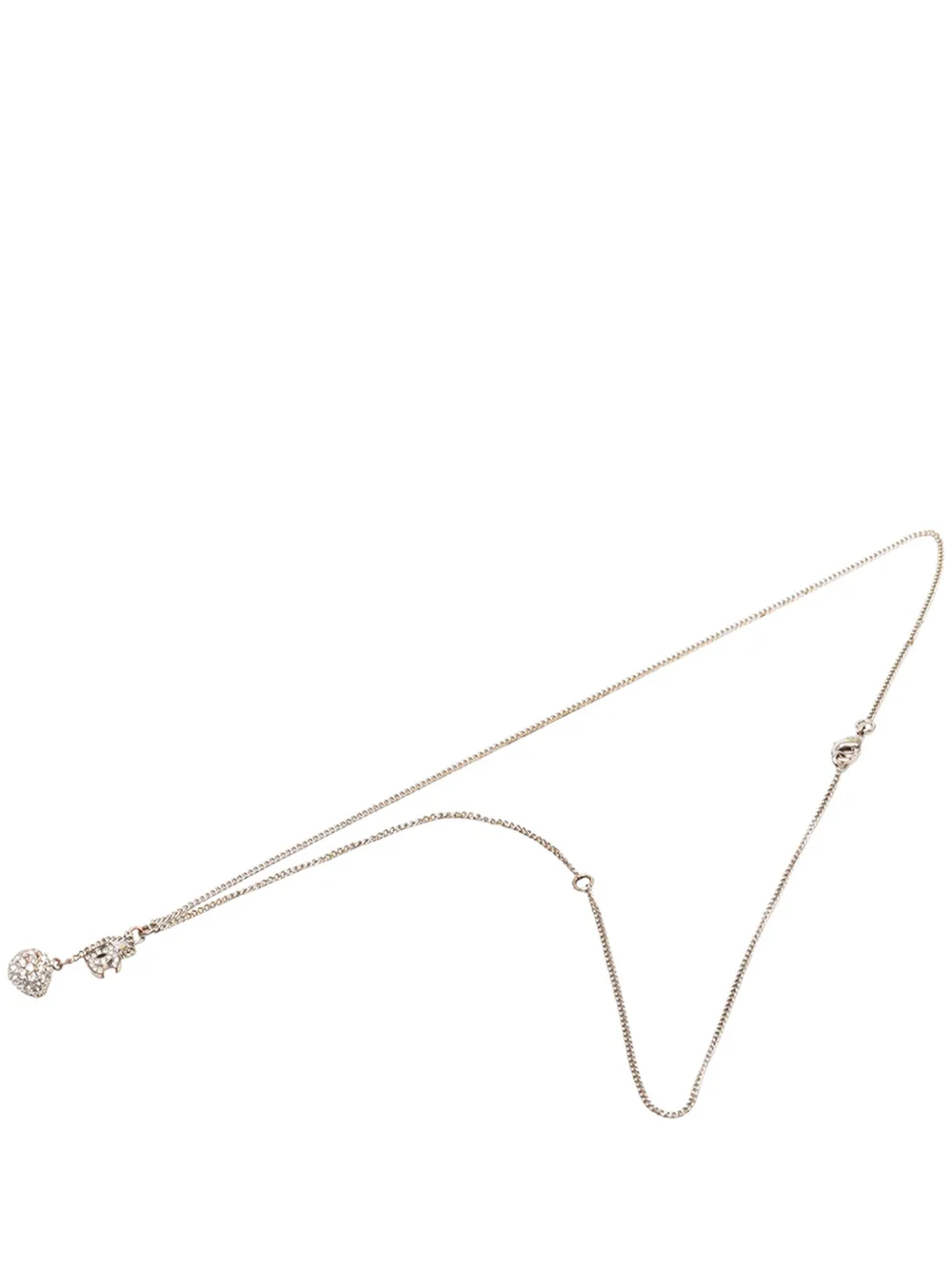 CHANEL Pre-Owned 1990-2020 CC Brass Strass Pendant Drop Necklace costume necklace - Argento