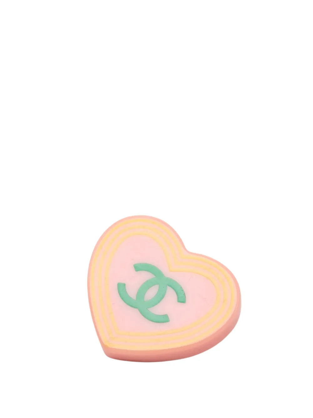 CHANEL Pre-Owned 2004 CC Resin Heart Brooch costume brooch - Rosa