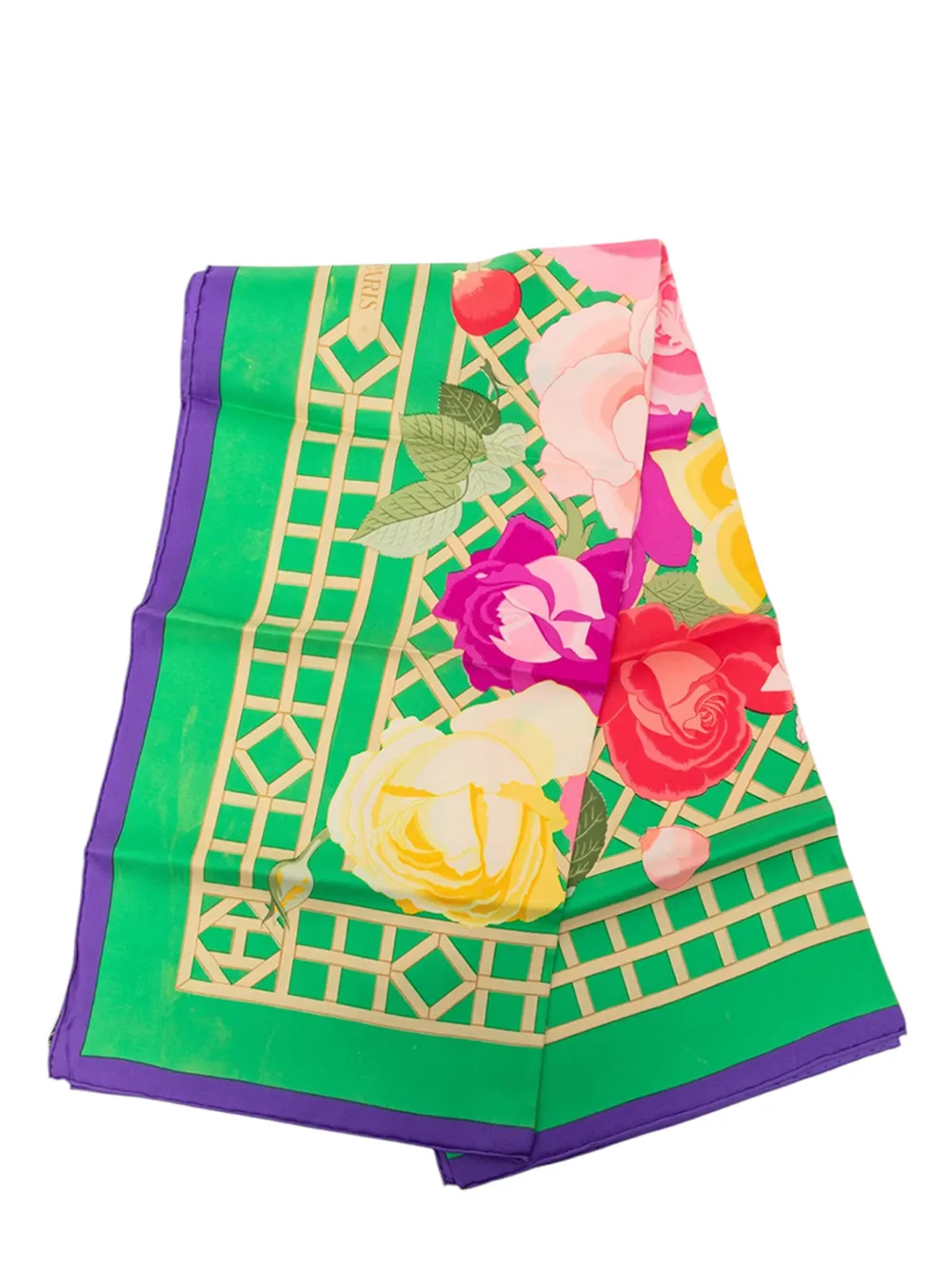 Hermès Pre-Owned 20th Century Roseraie Silk Scarf 90 scarves - Verde