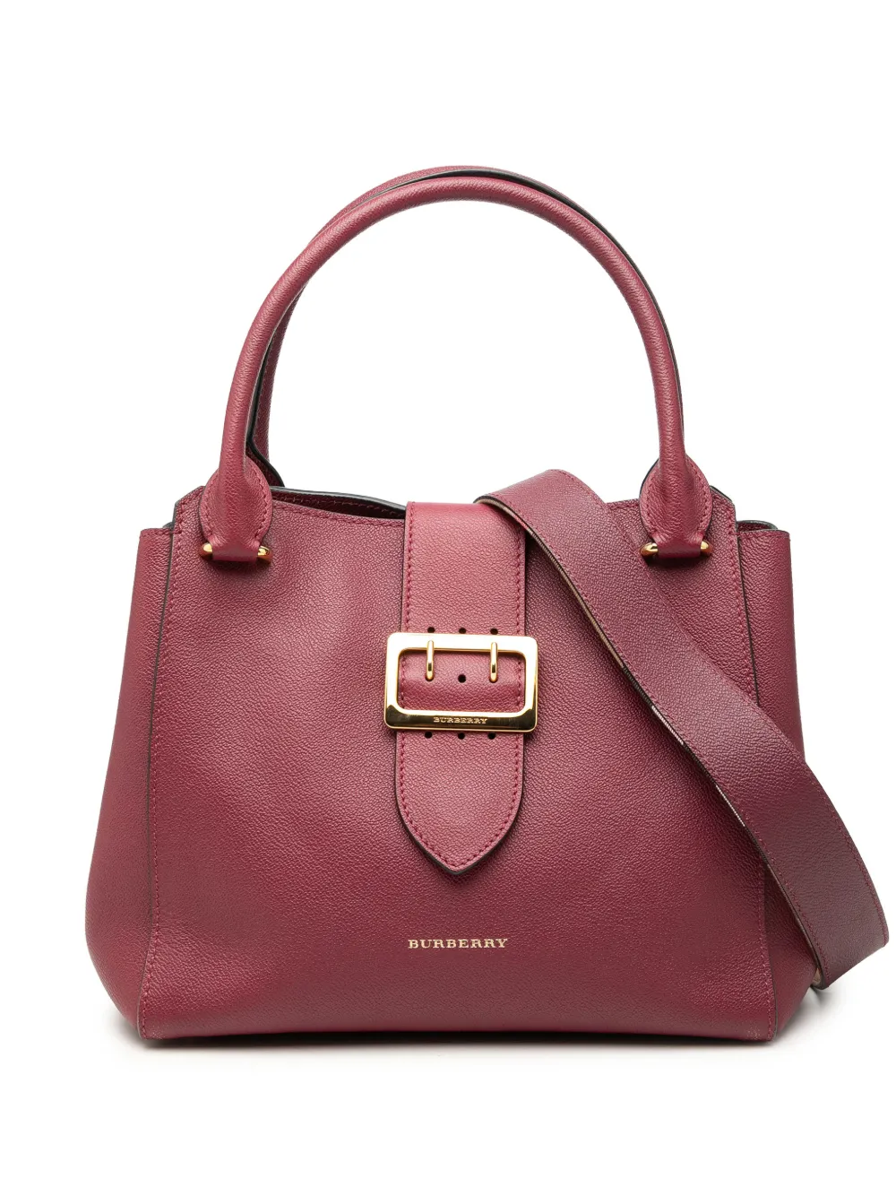 Burberry Pre-Owned 2000-2017 Medium Grained Calfskin Buckle Tote satchel - Red