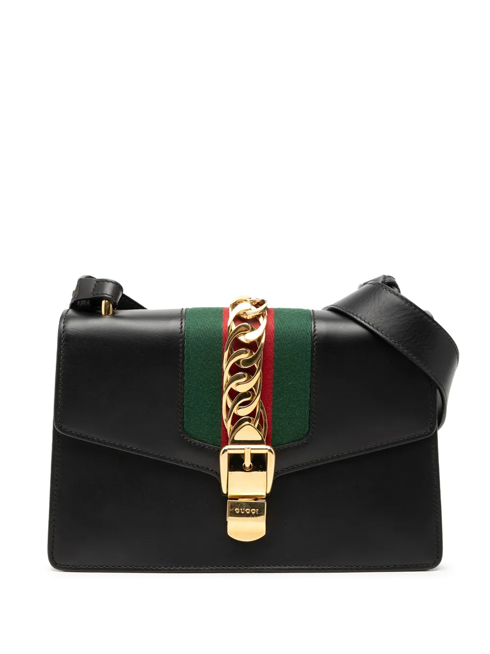 Gucci Pre-Owned 2000-2015 Small Leather Sylvie Web satchel - Black
