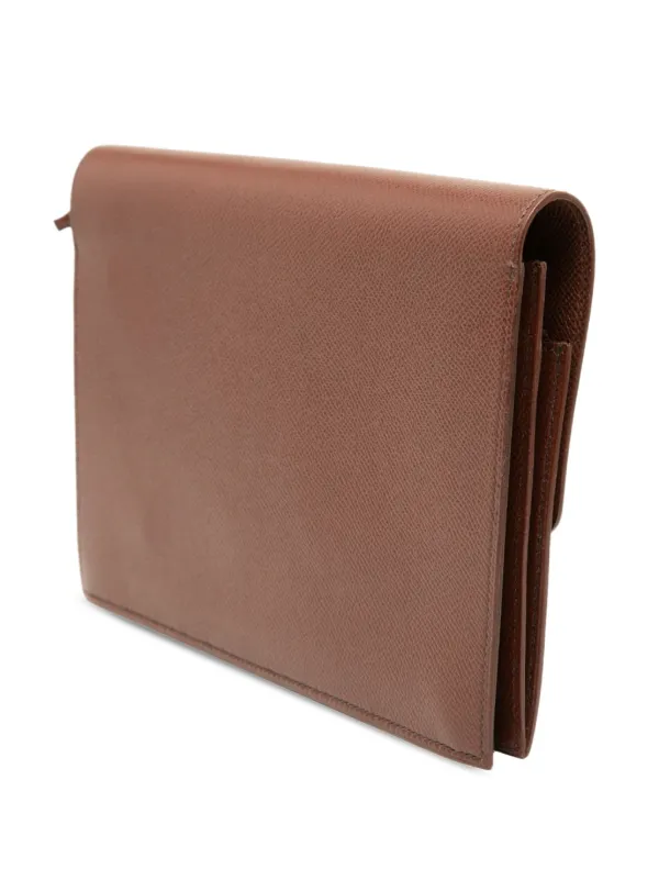 Hermès Pre-Owned 1995 Courchevel Jet Pochette Clutch Bag | Brown