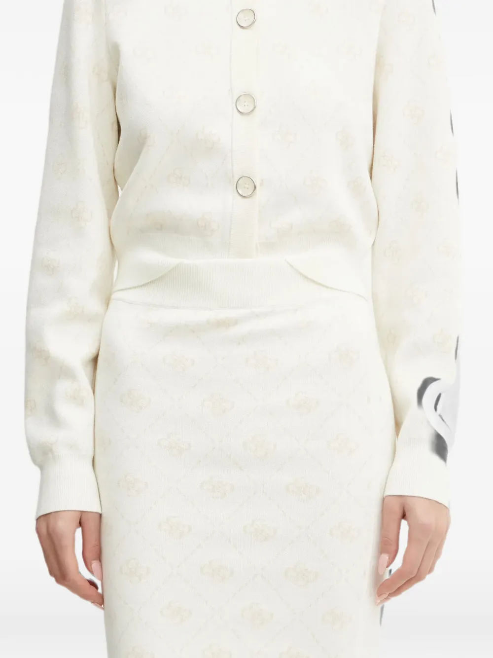 GUESS USA Gebreide rok met monogram-patroon Beige