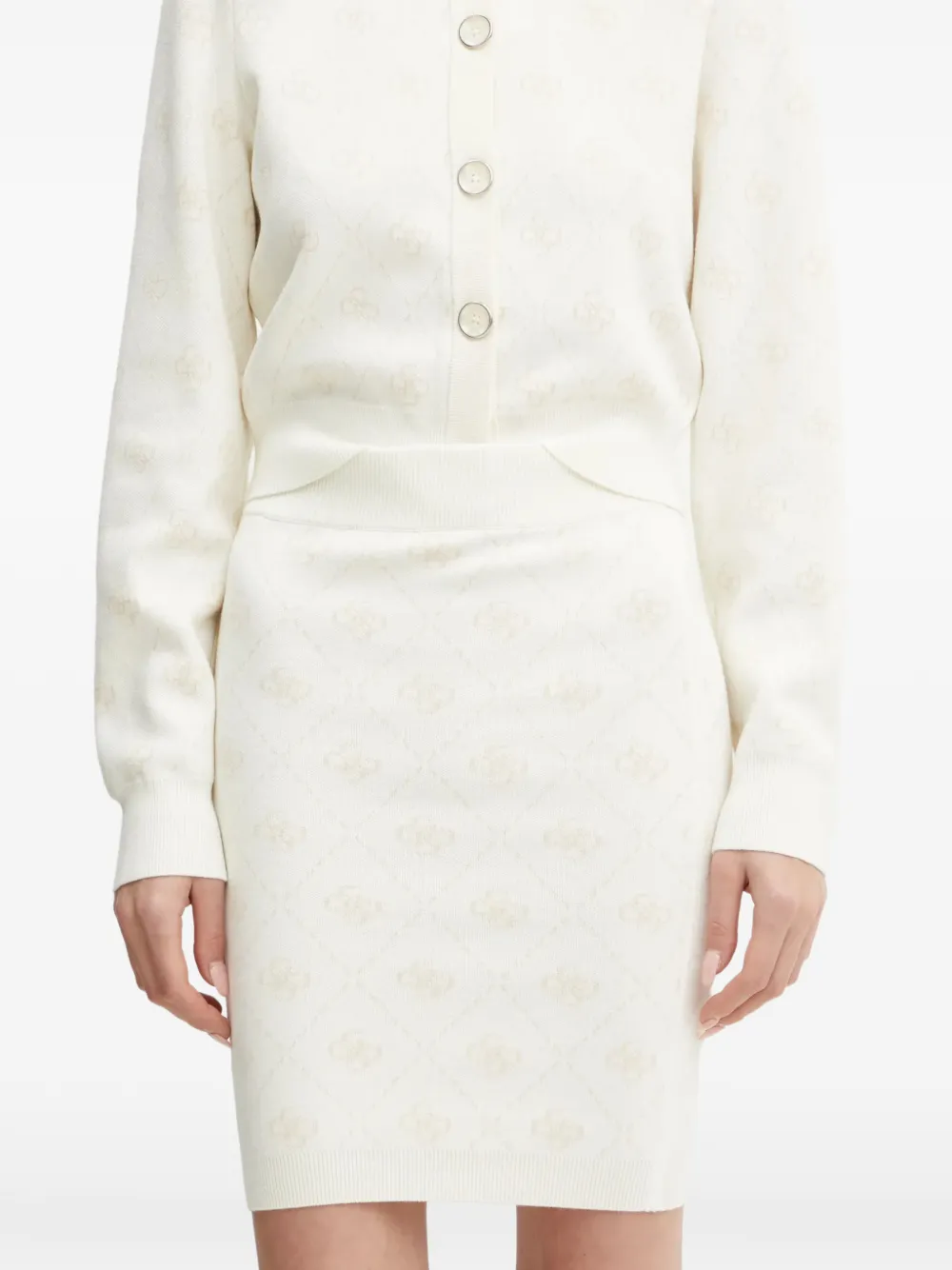 GUESS USA monogram-pattern knit skirt - Toni neutri