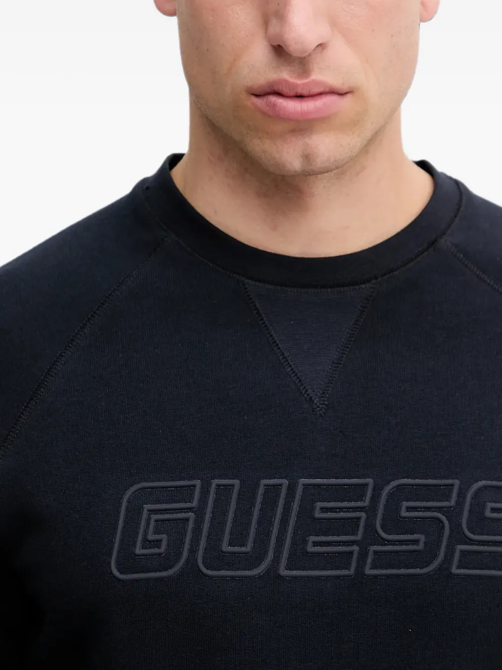 GUESS USA Trui met raglan mouwen en logo-print Blauw