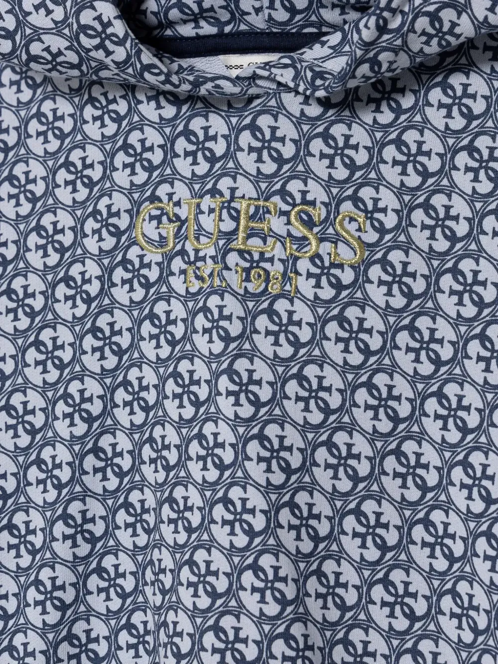 guess kids logo-print hooded dress Blauw