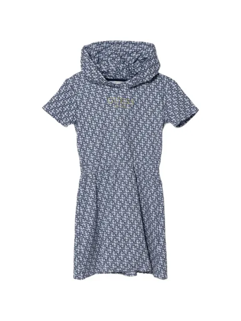 guess kids logo-print hooded dress
