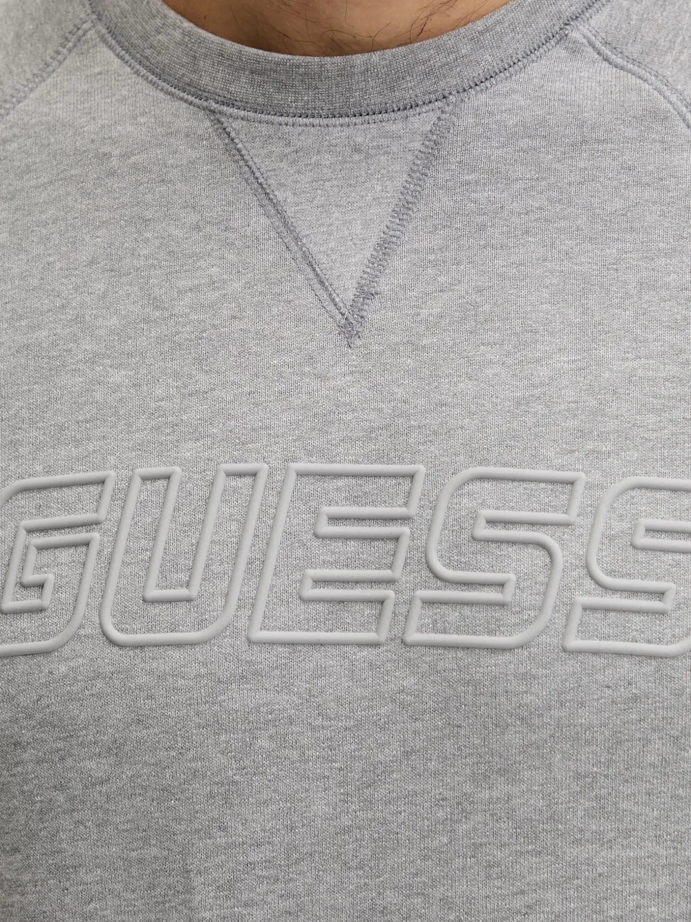 GUESS USA Trui met raglan mouwen en logo-reliëf Grijs