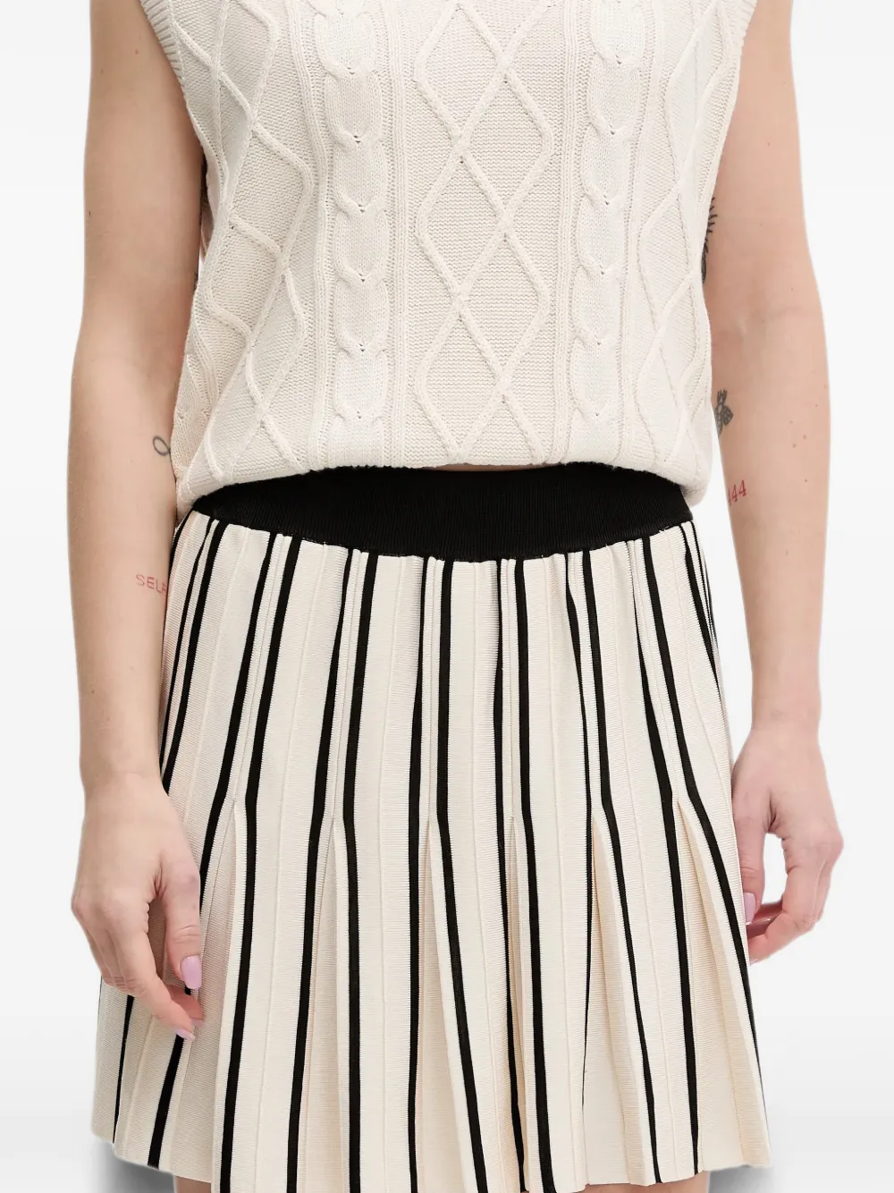 GUESS USA Gestreepte mini-rok met patroon Beige