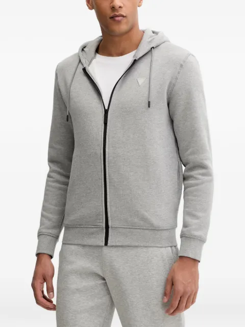 GUESS USA logo-plaque zip-up hoodie