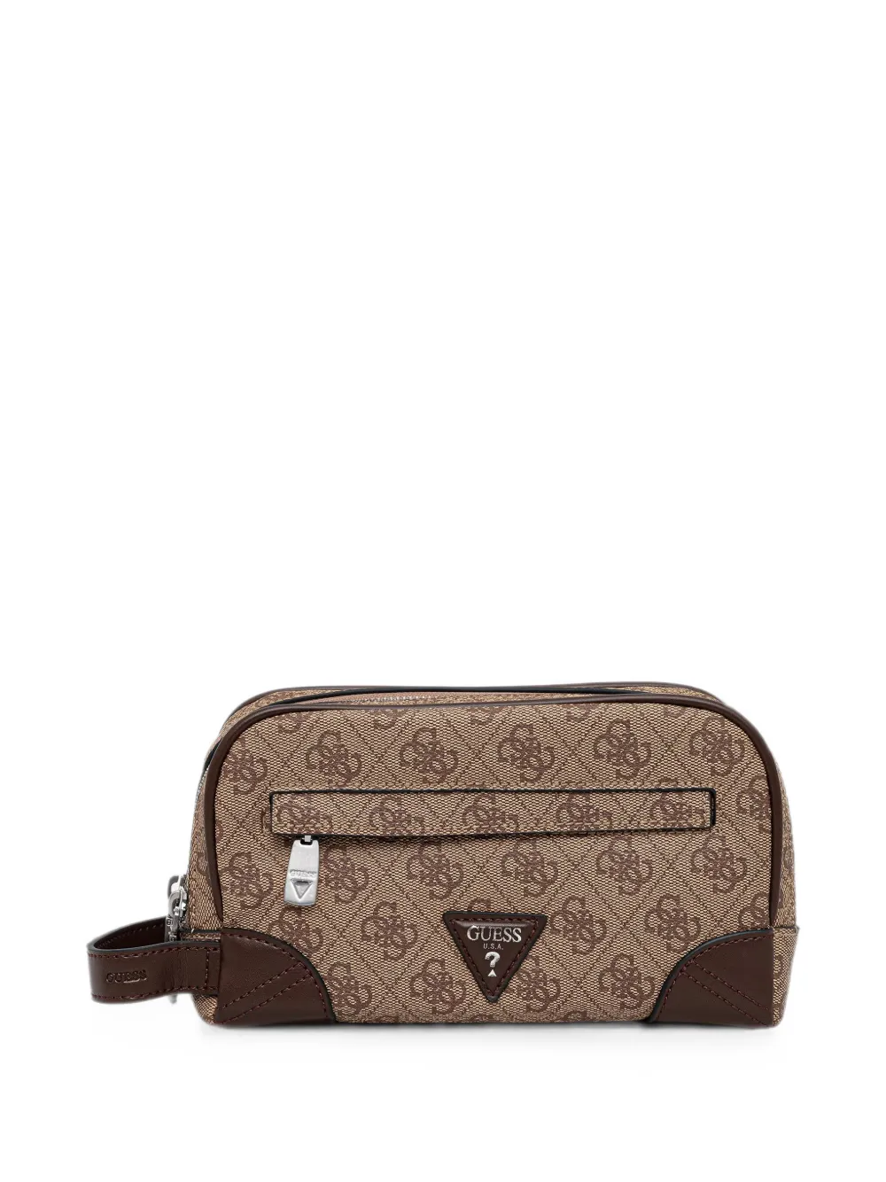 GUESS USA monogram-print wash bag - Braun