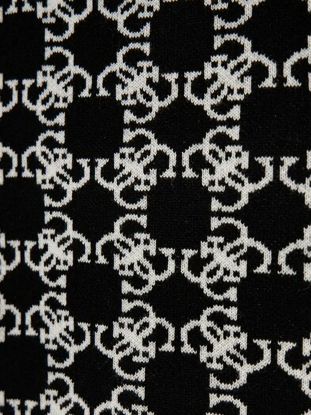 guess kids logo-jacquard roll-neck mini dress Zwart