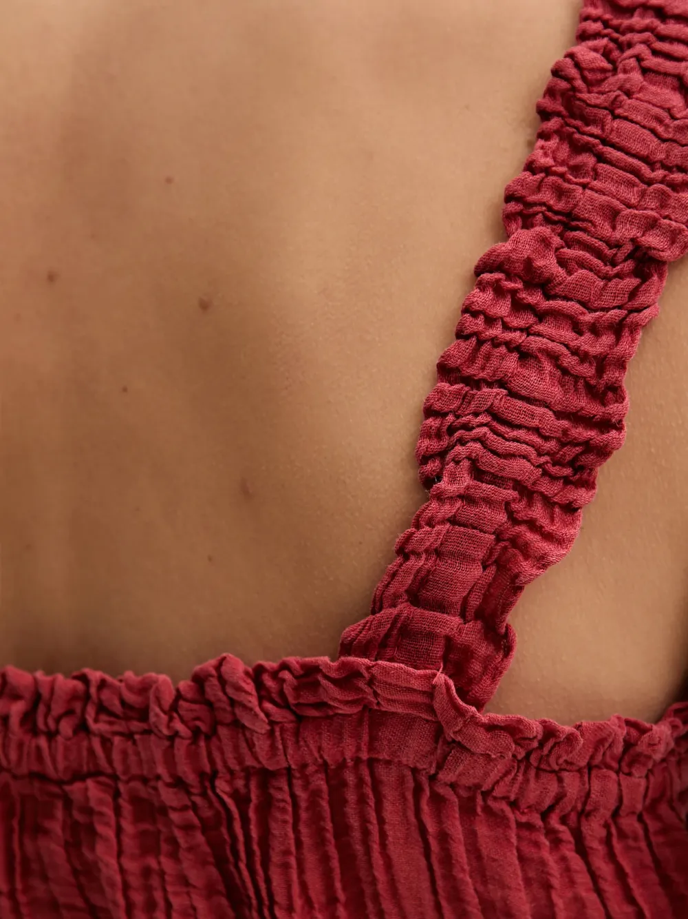 GUESS USA Reya gesmockte broderie anglaise top Rood