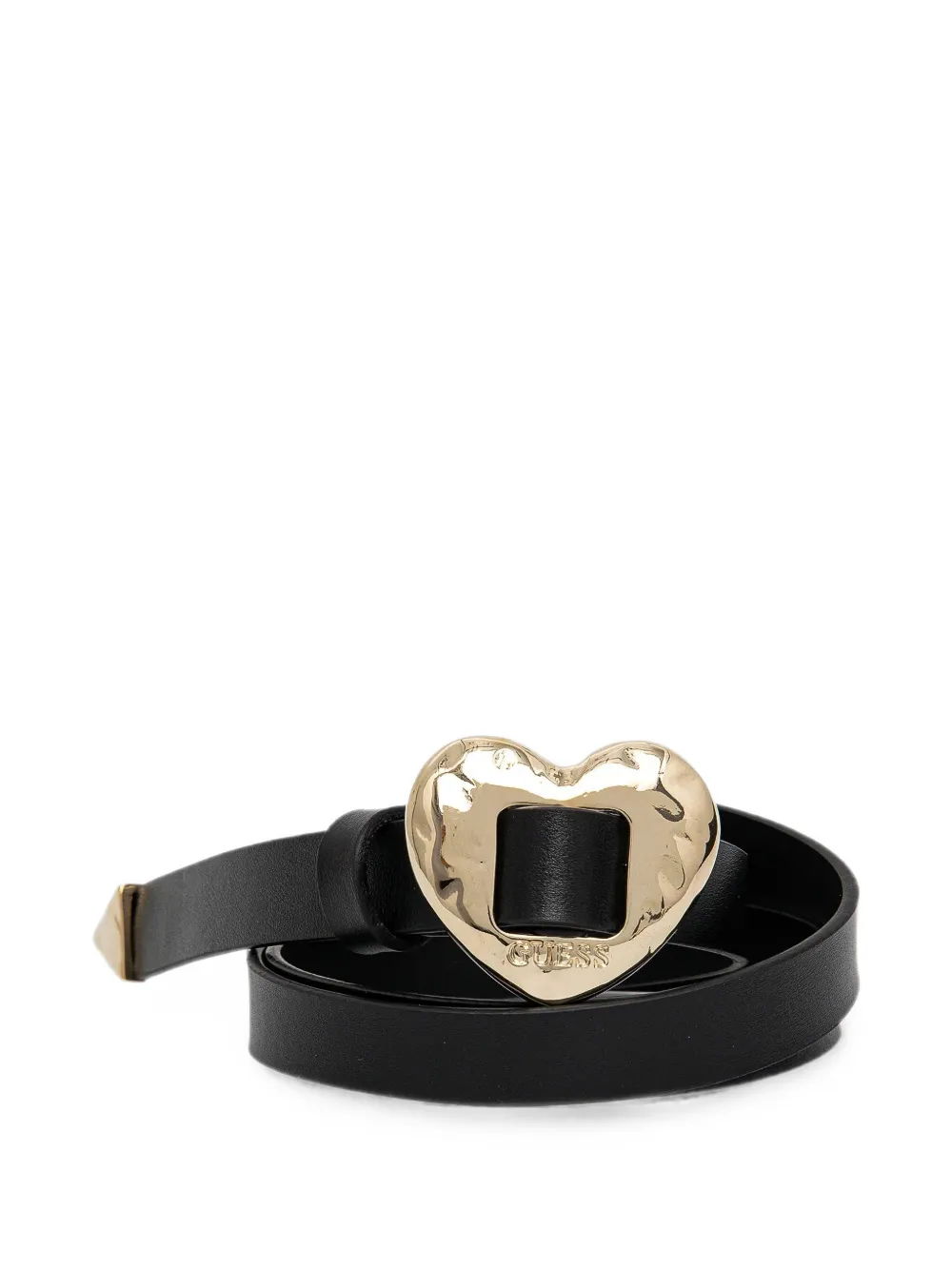 GUESS USA heart-buckle leather belt - Nero