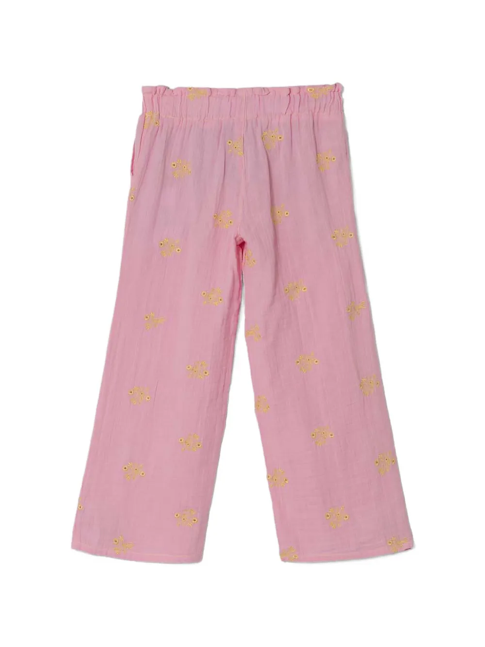 guess kids embroidered wide-leg trousers Roze